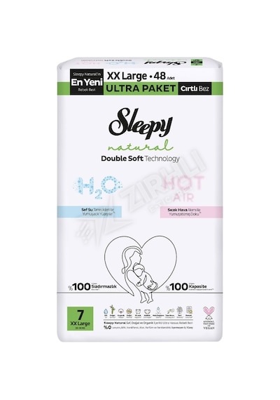 2 Adet Sleepy Natural Ultra Paket Double Soft Xxl 48'li