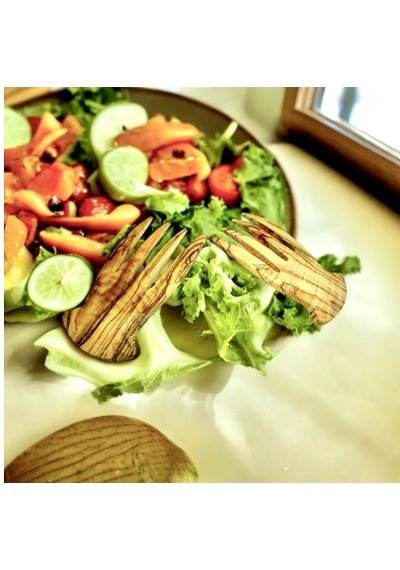 Doğal Zeytin Ağacı Salata Eli Salata Karıştırıcı Handmade Ahşap Tahta