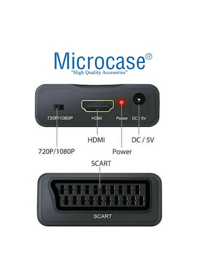 Microcase Scart To Hdmı Dönüştürücü Adaptör Siyah - Al2621
