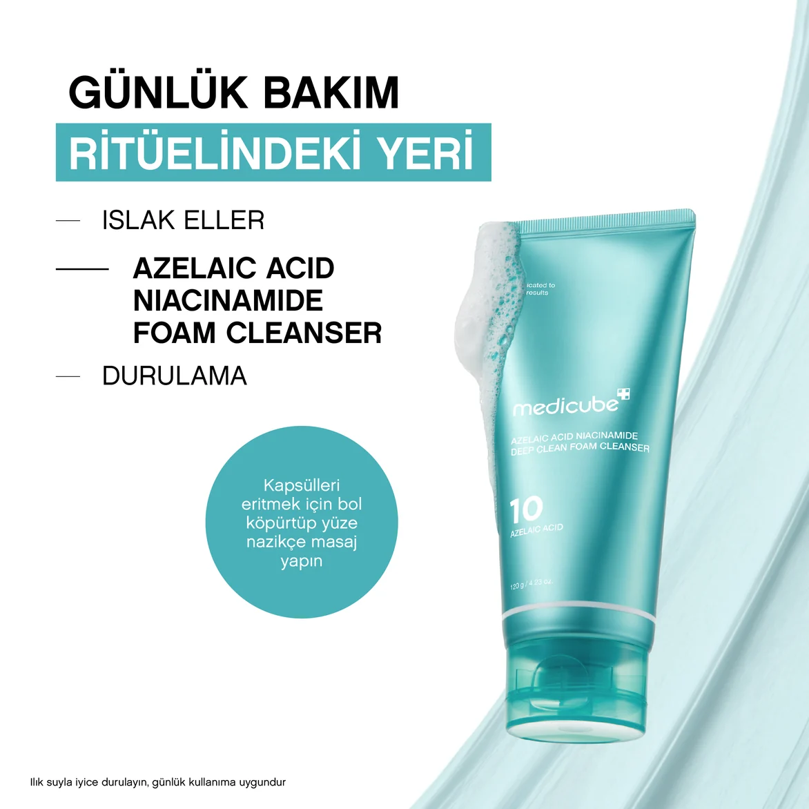 Medicube Azelaic Acid Niacinamide Deep Clean Foam Cleanser 120g