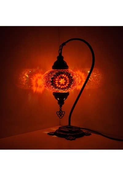 Dekoratif Yeni Ev Hediyesi Mozaik Lamba Abajur Otantik Gece Lambası Kırmızı