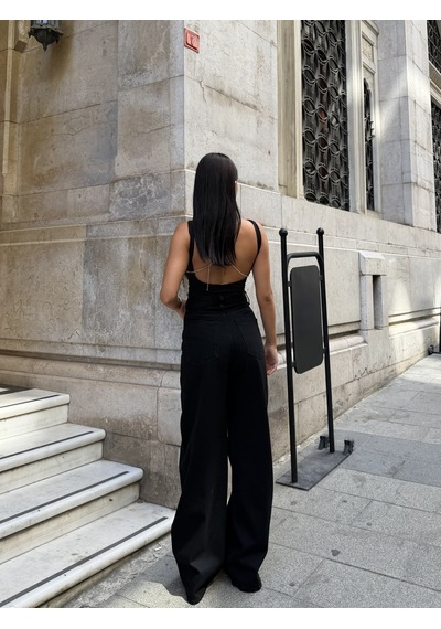 Out Of Standart Kadın Straight Leg Normal Bel Düz Paça Jean Pantolon Siyah