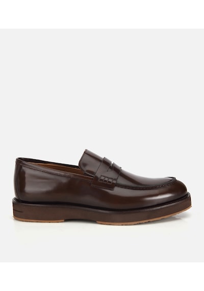 Hotiç Erkek Açma Deri Siyah Kalın Tabanlı Klasik Loafer