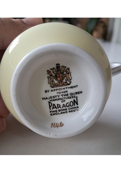 Paragon Floral Antika Duble Boy Kahve Fincanı Fine Bone China Krem
