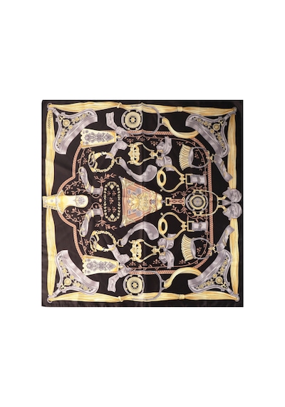 Inno 60x60 Cm Premium Saten Desenli Dikişli Fular Beyaz