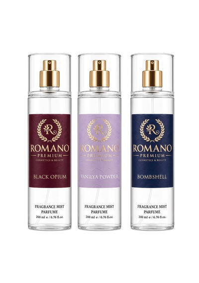 Bombshell-vanilya Powder-black Opium Üçlü Set Vücut Spreyi 200 Ml Kalıcı Yüksek Esans