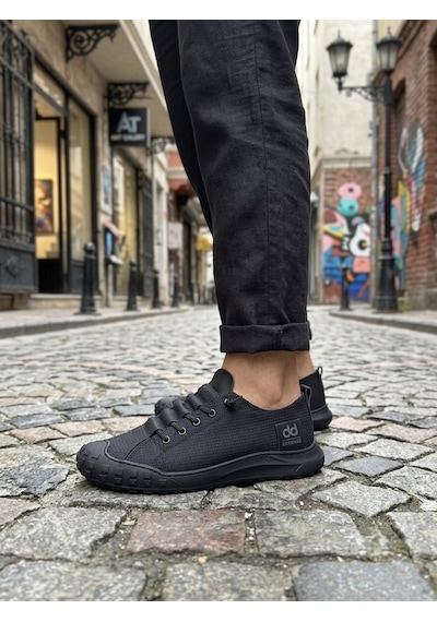 Ba0248 Boa Siyah Esnek Bağcıklı Ultra Hafif Nefes Alan Sneaker Ayakkabı