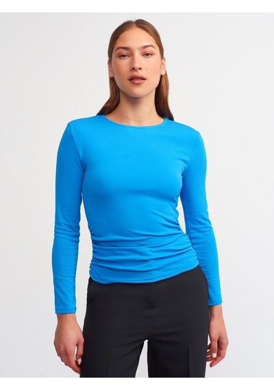 Dilvin 30102 Büzgülü Top-mavi-12750 Mavi