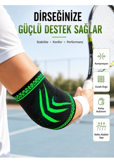 Erturkstore Mey İthalat Kompresyonlu Dirseklik Spor Dirsek Destekliği Fitness Tenis Basketbol Voleybol İçin -