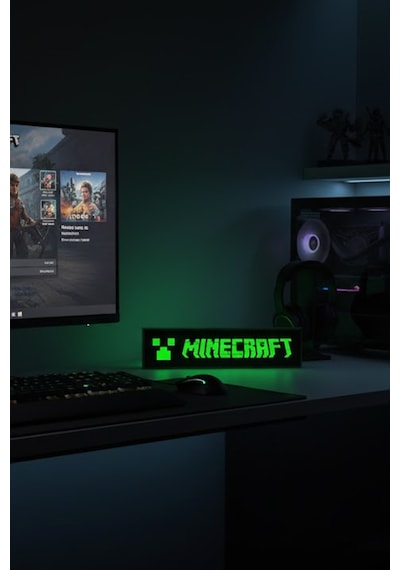 Minecraft Tasarımlı Dekoratif Aydınlatma Gece Lambası Çok Renkli
