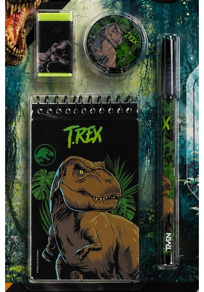 X Dekomus Lisanslı Jurassic World 4'lü Kırtasiye Seti Not Defteri,geçmeli Kurşun Kalem,silgi Ve Uç Seti Diğer