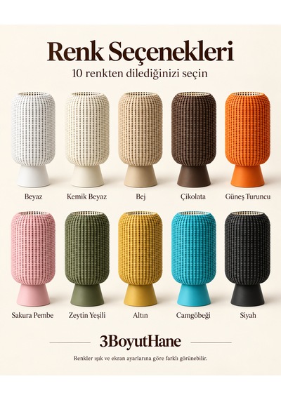 Modern Dekoratif Masa Lambası Salon Ve Yatak Odası İçin Abajur, 10 Renk Seçeneği, E14 Led Uyumlu Kahverengi