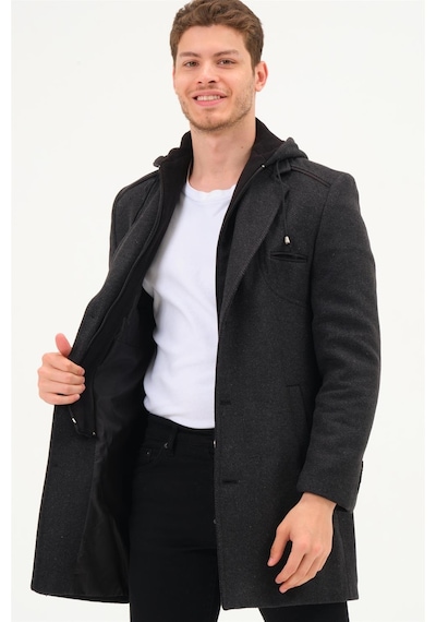 Dewberry Plt8371 Dewbrry Erkek Palto-Diagonal Antrasıt-Diagonal Antrasıt Antrasit