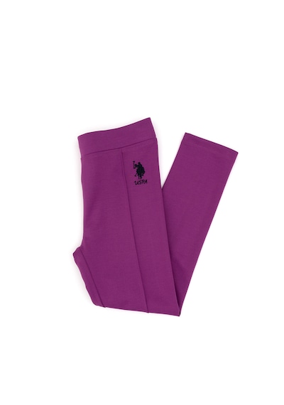 U.S. Polo Assn. Kız Çocuk Menekşe Nervürlü İnterlok Tayt 50316891-VR037