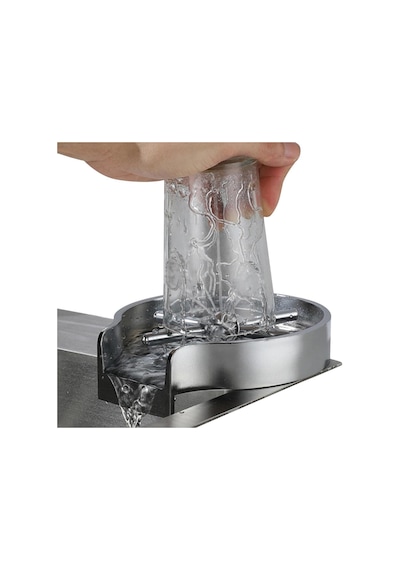 Ayt Sunup Sn-20542 Basınçlı Bardak Yıkama Aparatı Metal Lavabo Yanı Bardak Yıkayıcı Gümüş