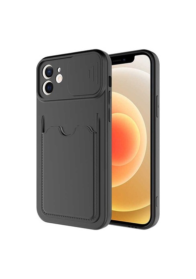 Apple Uyumlu iPhone 12 Kılıf Zore Kartix Kapak Siyah