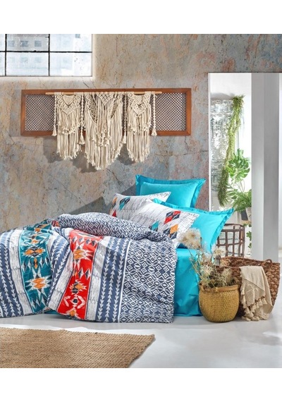 Cotton Box Ethnic Tek Kişilik Nevresim Takımı Marika Lacivert
