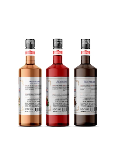Nish Fındık Çilek Çikolata Şurupları 3 X 700 Ml - Pet Şişe