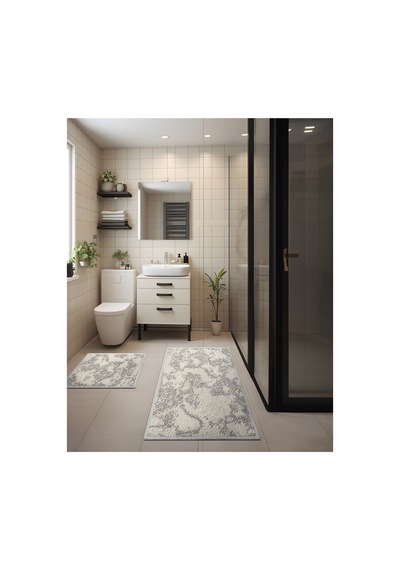 2 Li Bukle Banyo Takımı Banyo Tekstili/modern/doğal/sade/şık Kaymaz Taban -789 Brown3