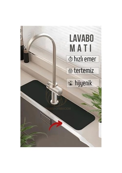 Mey İthalat Su Emici Lavabo Matı Hızlı Emen Musluk Matı