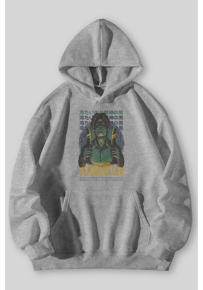 Harmandar Serial Killer Baskılı Unisex Siyah Gri Kanguru Cepli Kapüşonlu Sweatshirt Hoodie Gri Harmandar Serial Killer Baskılı Unisex Siyah Gri Kanguru Cepli Kapüşonlu Sweatshirt Hoodie Gri