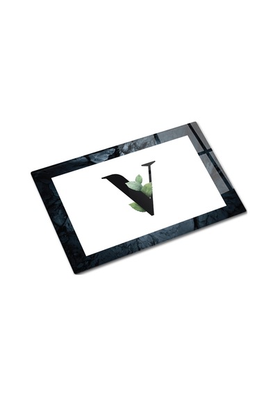 Decorita Cam Kesme Tahtası - Cam Kesme Tablası Harfli Tasarım V  20 CM x 30 CM