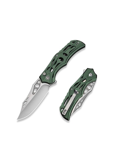 Civivi Biophase Flipper & Button Lock Knife Green Aluminum Handle Kamp Çakı Yeşil