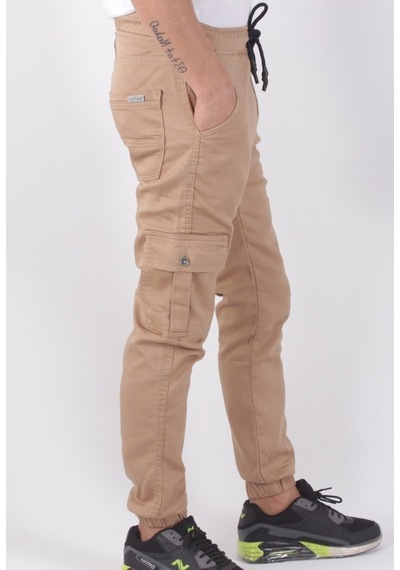 Black Steel Kargo Cepli Lastikli Erkek Pantolon-19000 (546193372) Vizon
