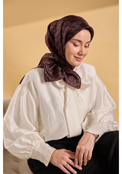 Silk Home Twill İpek Eşarp Zincir Siyah Çok Renkli 37217342