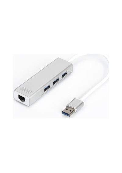 Digitus Da-70250-1 3 Port USB 3.0 Çoklayıcı & Gb Ethernet Adaptör