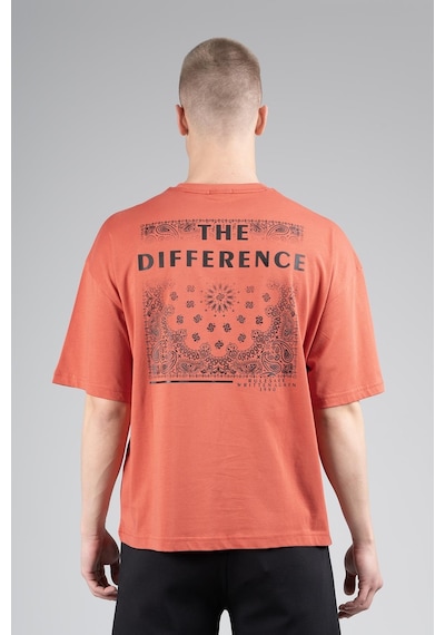 Maraton Sportswear Oversize Erkek Bisiklet Yaka Kısa Kol Basic Kiremit T-shirt 22694-kiremit Kiremit