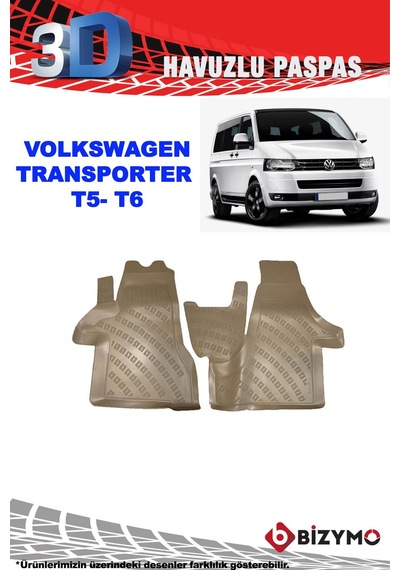 Volkswagen Transporter T5-T6 3D Havuzlu Bej Paspas Bizymo