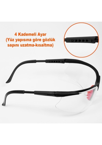 İş Güvenlik Gözlüğü Koruyucu Silikonlu Gözlük S600 Şeffaf