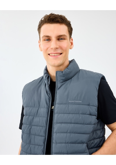 Skechers M Outerwear Polar Lining Paded Vest Erkek Gri Yelek S242212-3998 Gri