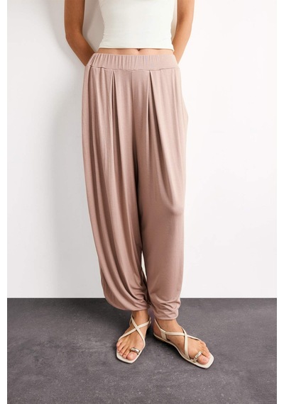 Defacto Baggy Fit Normal Bel Jogger Paça Bilek Boy Modal Pantolon G0671ax25smbg286 Bej