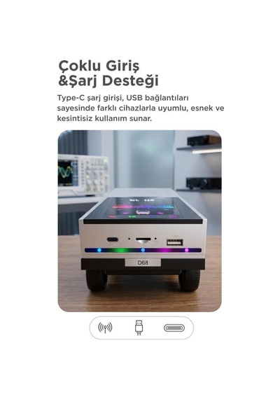 Özel Seri Bluetooth Hoparlör Retro Araba D68 Beyaz 15w Yenilikçi Aktivite Tasarım