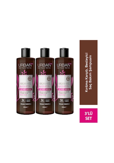Argan Oil & Keratin Besleyici Ve Kırılma Karşıtı Saç Bakım Şampuanı-350 Ml-vegan X3