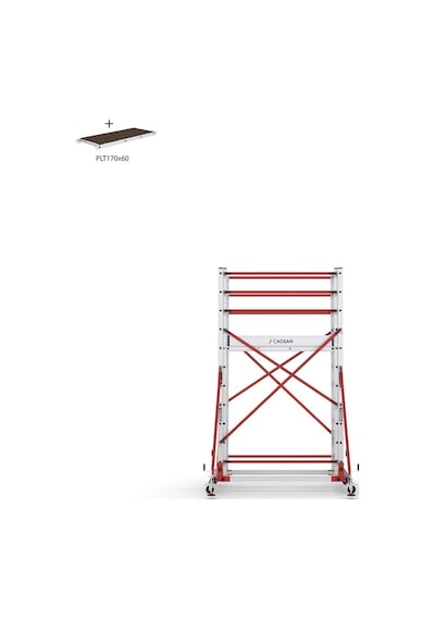 Çağsan 2x11 Basamaklı 6,4 M. Çalışma Yüksekliği Telesafe Xln Premium - İki Parçalı Alüminyum İskele S006 Xln Pr
