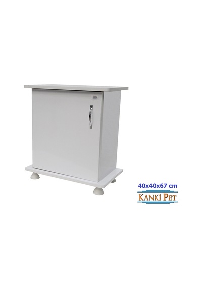 Kanki Pet 40 CM Mdf Akvaryum Beyaz Sehpa 40 x 40 x 67h CM
