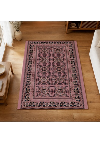Kartela Halı Afgan Halı Jüt Taban Dokuma Halı Gül Kurusu - 180 X 270 Cm