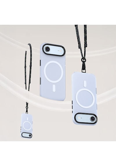 Apple Uyumlu iPhone 17 Air  Kılıf M-safe Şarj Özellikli Benks Lucid Armor Magnetik Kapak Açık Mavi Açik Mavi