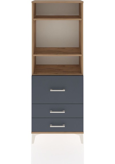 Arges Dolap 3 Raflı 3 Çekmeceli 60x30x163 Çam-antrasit Çam