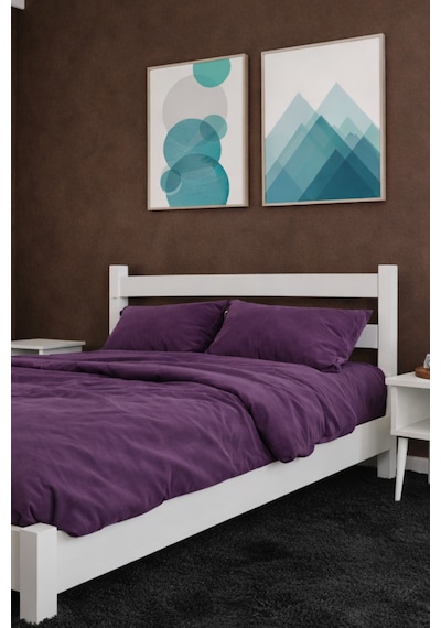 Natura Masif Ahşap Karyola Beyaz 100x200