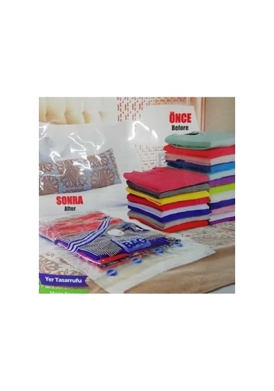 Ayrex 2 Adet Büyük Boy 80 Cm X 100 Cm Vakumlu Poşet Vakumlu Hurç Vakumlu Torba Yorgan Yastık Saklama Hurcu Diğer