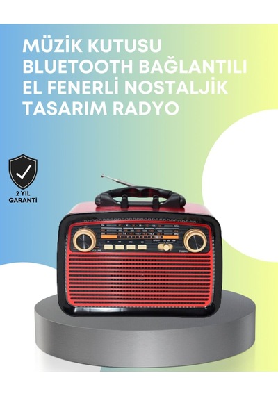 Taşınabilir Bluetooth Hoparlör Modern Teknoloji İle Nostaljik Radyo Deneyimi - Alkglb4217-9
