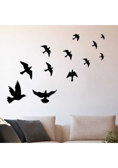 Uçan Kuş Sürüsü Duvar Sticker Yapıştırma