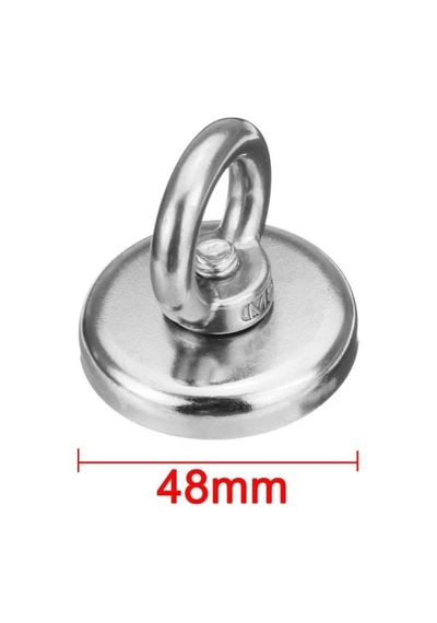 Dünya Magnet 48mm Çapında Fishing Magnet, Süper Güçlü Halkalı Neodyum Pot Mıknatıs, Kanca Kurtarma Mıknatıs
