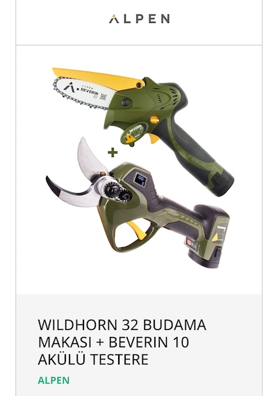 Wıldhorn 32 Budama Makası + Beverın 10 Akülü Testere