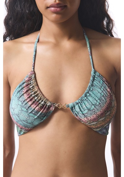 Penti Yılan Desenli Aida Reverse V Bikini Üstü