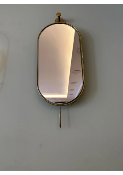 MetaQuartz Aksesuar Serenity Gold Ayna, Dekoratif Modern Duvar Aynası Gold